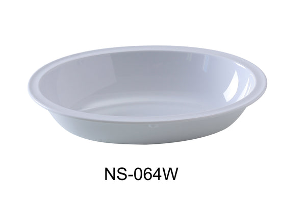 Yanco Nessico Melamine 11 3/4" X 8 1/4" X 2 3/4" OVAL BOWL 64 OZ WHITE