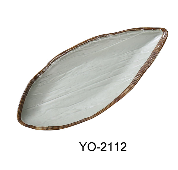 Yanco Yoto Melamine 12" X 5 1/8" X 1 1/2" OVAL DISPLAY PLATE WITH FOOT