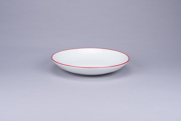 RIMZ SAUCER FOR COFFEE CUP WITH RED RIM, 5.9"D