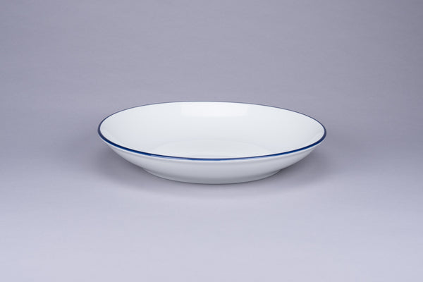 RIMZ DEEP COUPE PLATE/PASTA BOWL WITH BLUE RIM, 23.5 OZ