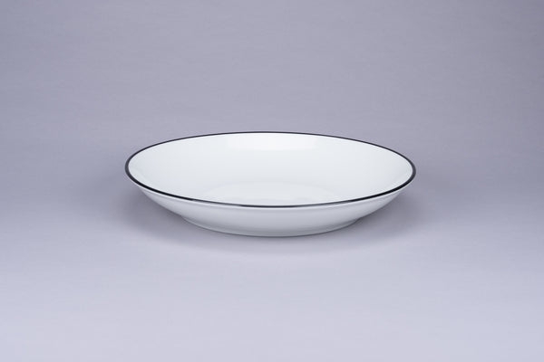 RIMZ DEEP COUPE PLATE/PASTA BOWL WITH BLACK RIM, 23.5 OZ