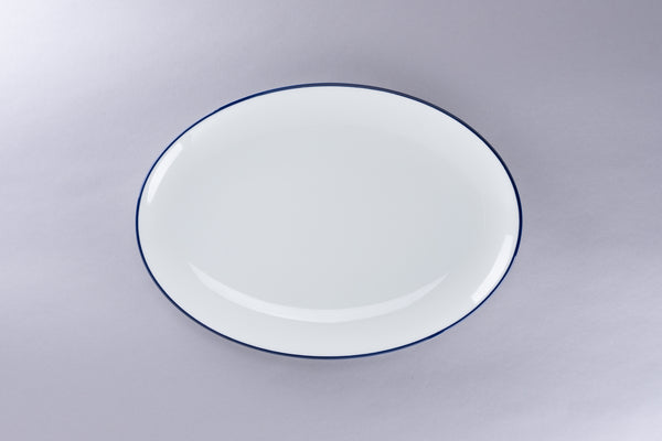 RIMZ DEEP COUPE PLATE/PASTA BOWL WITH BLUE RIM, 11"D, 42.25 OZ