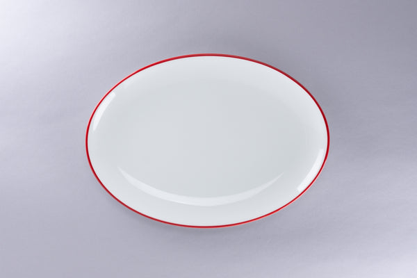 RIMZ DEEP COUPE PLATE/PASTA BOWL WITH RED RIM, 11"D, 42.25 OZ