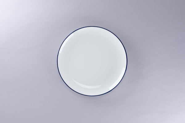RIMZ FLAT COUPE PLATE WITH BLUE RIM, 7.1"D