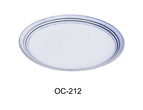 Yanco Ocean Chinaware 12" X 1 1/8" COUPE SHAPE OVAL PLATE