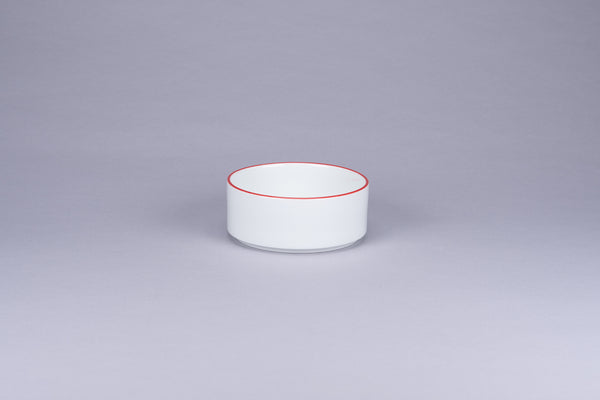 RIMZ STACKABLE BOWL WITH RED RIM,  4.3"D, 5.38 OZ