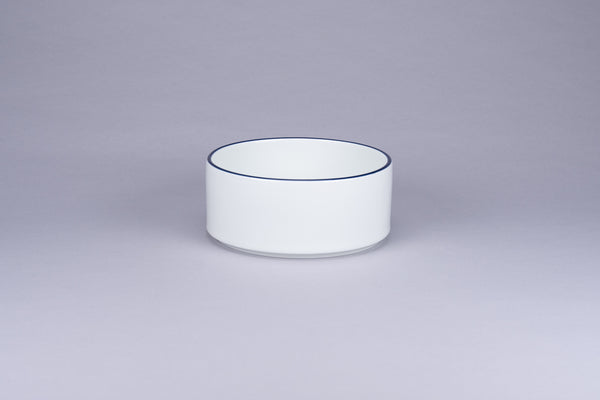 RIMZ STACKABLE BOWL WITH BLUE RIM,  5.5"D, 21 OZ