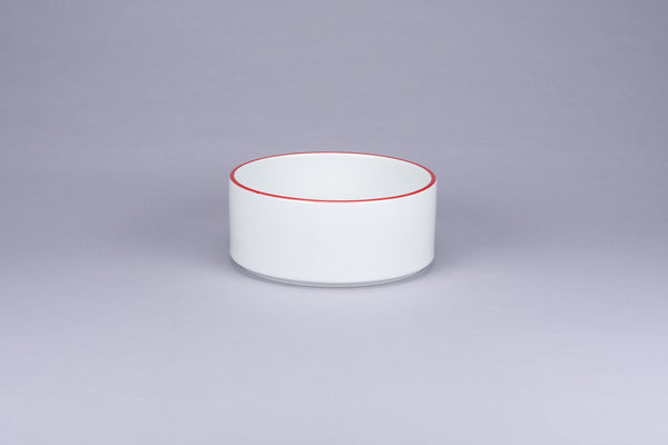 RIMZ STACKABLE BOWL WITH RED RIM,  5.5"D, 21 OZ