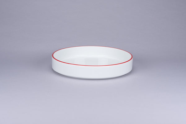 RIMZ STACKABLE DEEP PLATE/ PASTA BOWL WITH BLUE RIM, 24.67 OZ.