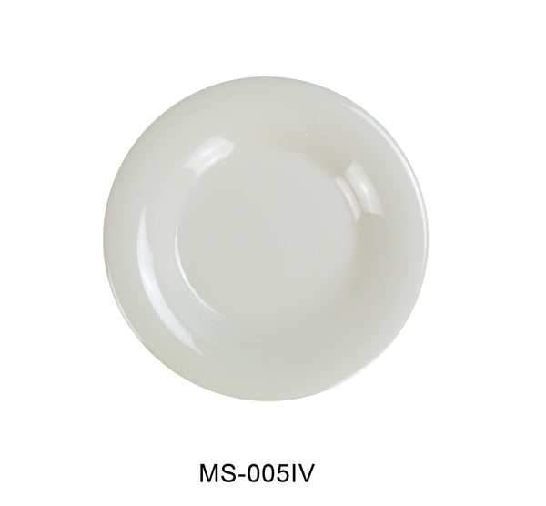 Yanco Milestone Melamine 5 1/2" WIDE RIM ROUND PLATE IVORY