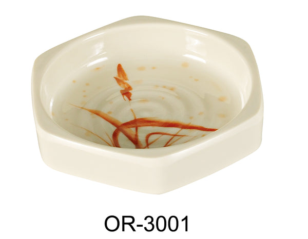 Yanco Orchis Melamine 4 1/8" SAUCE DISH GOLD ORCHIS 3.5 OZ