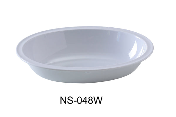 Yanco Nessico Melamine 10 3/4" X 7 3/4" X 2 1/2" OVAL BOWL 48 OZ WHITE