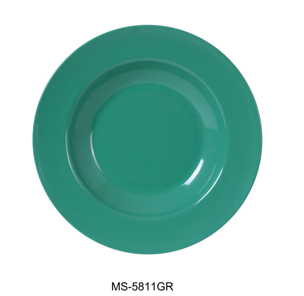 Yanco Milestone Melamine 11" X 1 3/4"H PASTA BOWL - 16 OZ GREEN