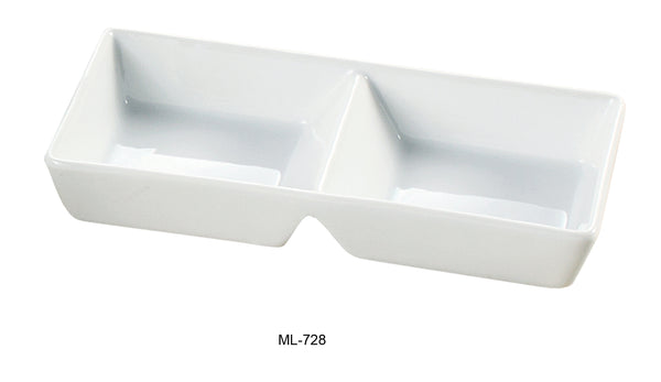 Yanco Main Land Chinaware 10" X 4" X 1 5/8" TWO DIVIDED TRAY 10 OZ EACH