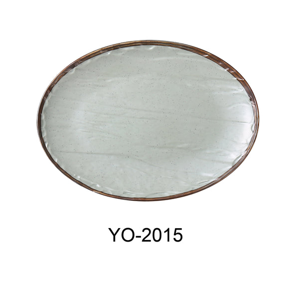 Yanco Yoto Melamine 15" X 11 1/8"X 1 1/2" OVAL PLATE