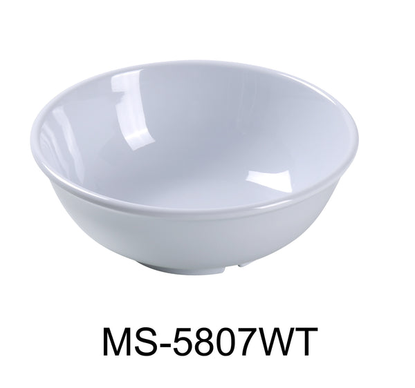 Yanco Milestone Melamine 7 1/2" X 2 3/4"H SALAD BOWL - 24 OZ WHITE