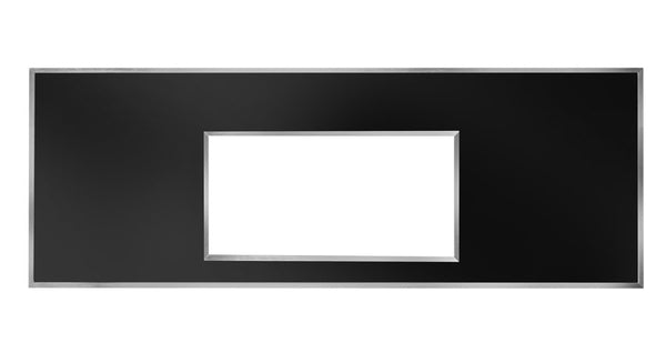 Hub Buffet Front /Back Panel, 61” x 21-3/4”, black laminate with stainless steel edge