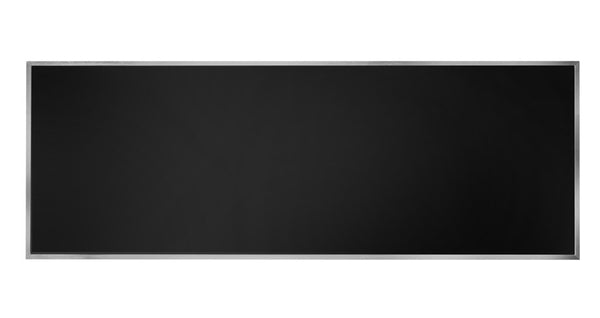 Hub Buffet Front/Back Panel, 61" x 21-3/4", black laminate with stainless steel edge