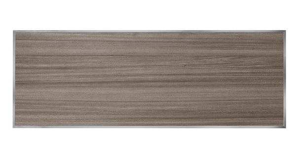 Hub Buffet Front / back Panel, 61" x 21-3/4", gray grained with stainless steel edge