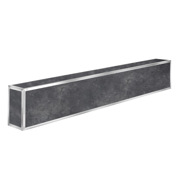 Hub Buffet Bar Counter, 66-5/8” x 11-1/4” x 11-7/8”H, removable, brushed charcoal, stainless steel edge