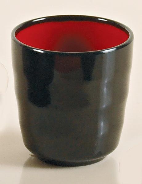 Yanco Black & Red Melamine 3" X 3" TEA CUP 7 OZ