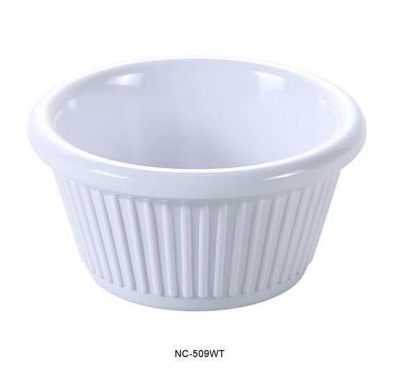 Yanco Accessories (Melamine) Melamine 2 7/8", 2 OZ FLUTED RAMEKIN WHITE