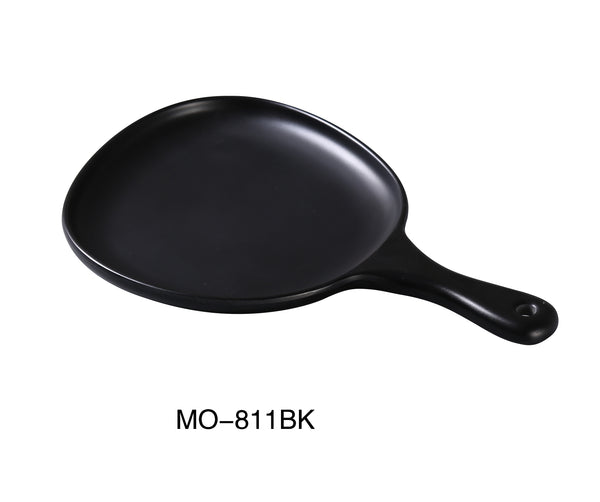 Yanco Moderne Melamine 14" X 10" X 1 1/4" PAN PLATE WITH HANDLE BLACK