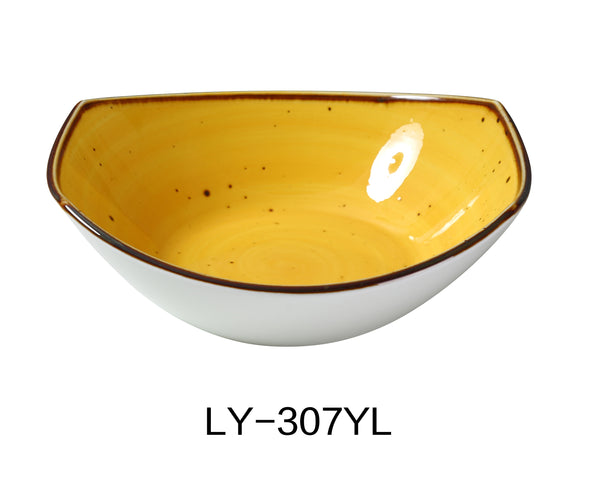 Yanco Lyon-Yellow Chinaware 7" X 6 1/2" X 2 1/4" SOUP/SALAD PLATE 15 OZ YELLOW