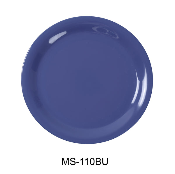 Yanco Milestone Melamine 10 1/2" NARROW RIM ROUND PLATE BLUE