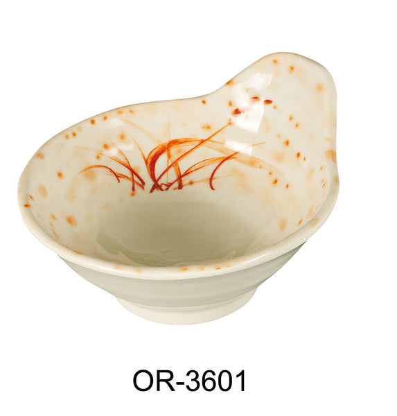 Yanco Orchis Melamine 4 1/2" SOUP BOWL ( WITH EAR ) GOLD ORCHIS 8 OZ