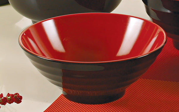 Yanco Black & Red Melamine 8" NOODLE BOWL 36 OZ