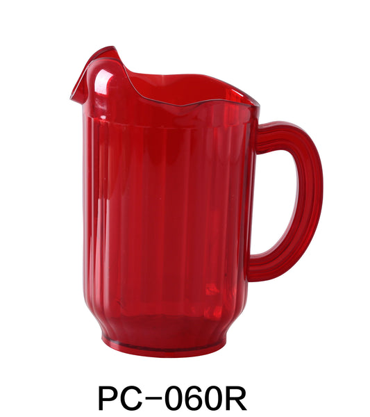 Yanco Pitcher Plastic 3 SPOUT PLASTIC PITCHER RED 60 OZ