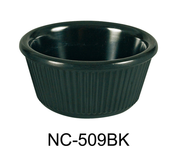 Yanco Accessories (Melamine) Melamine 2 7/8", 2 OZ FLUTED RAMEKIN BLACK