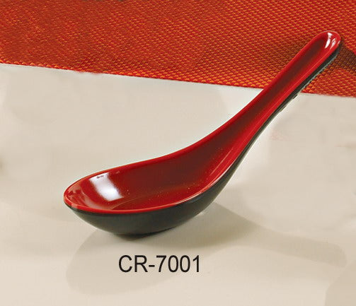 Yanco Black & Red Melamine 5 1/2" SOUP SPOON TWO TONE