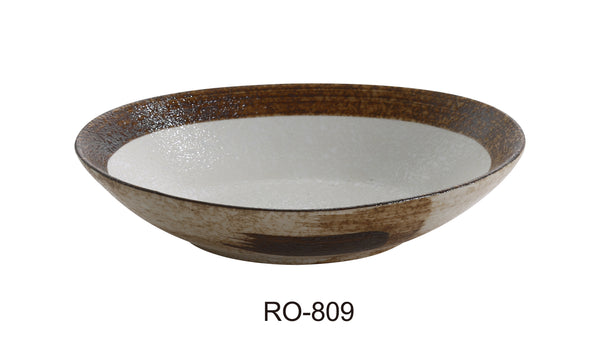 Yanco Rockeye Chinaware 9" X 6 1/4" X 2" OVAL BOWL 20 OZ