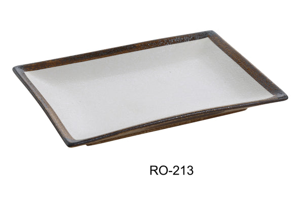 Yanco Rockeye Chinaware 12" X 8 1/4" x 1 1/2" RECTANGULAR PLATE