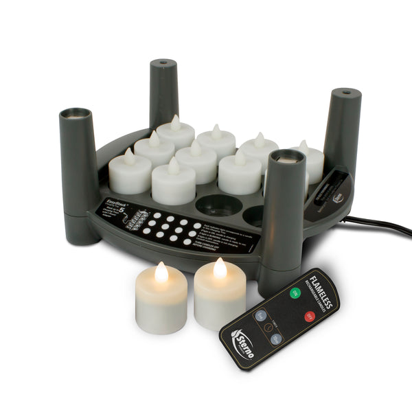 Rechargeable Candles 2.0T White Tealight Starter Kit_0