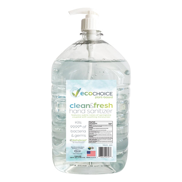 4x1 Gallon EcoChoice Hand Sanitizer Clean & Fresh w/ Pump 4 / Cs