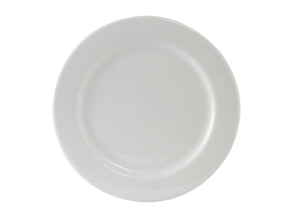 Tuxton Round Plate 9 ½" Alaska Porcelain White Rolled Edge