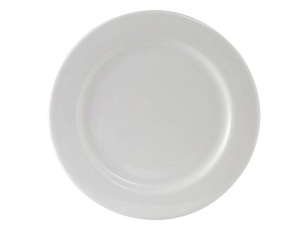 Tuxton Round Plate 10 ½" Alaska Porcelain White Rolled Edge