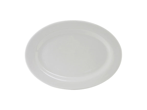 Tuxton Oval Platter Platter 10" x 7 ¼" Alaska Porcelain White Rolled Edge_0
