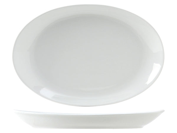 Tuxton Oval Platter Platter 13 ¾" x 9 ¼" Alaska & Colorado Porcelain White_0