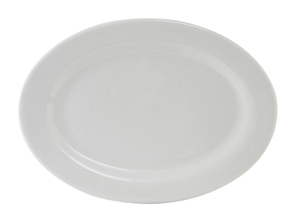 Tuxton Oval Platter Platter 16 ⅛" x 11 ¼" Alaska Porcelain White Rolled Edge_0