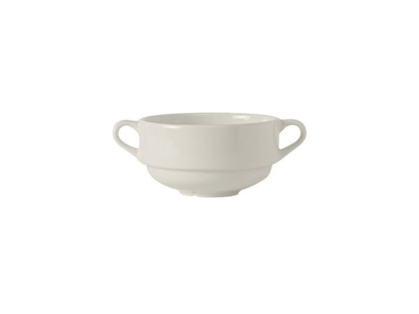 Tuxton Stackable Soup Cup w/Handles 5 ⅞"  x 4 ⅛" x 2 ⅜" Modena Pearl White_0