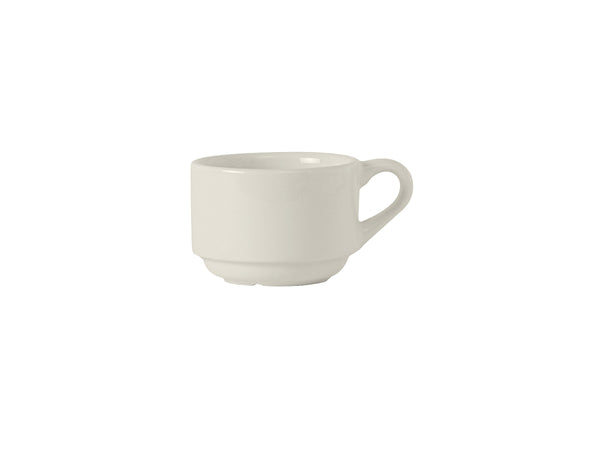 Tuxton Stackable Espresso Cup (Fits AMU-554) Stackable Espresso Cup 3 ¼" x 2 ½" x 1 ¾" Modena Pearl White_0
