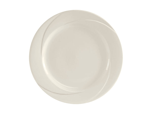 Tuxton Round Plate 9" San Marino Pearl White Embossed_0