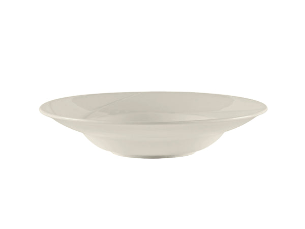 Tuxton Pasta/Salad Salad & Pasta Bowl 11 ¾" x 2 ¼" San Marino Pearl White Embossed_0