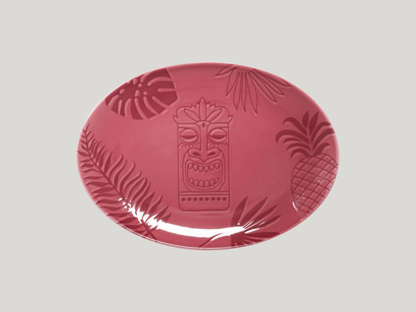 OVAL PLATTER, 12.6"L, 9.05"W, PINK_0