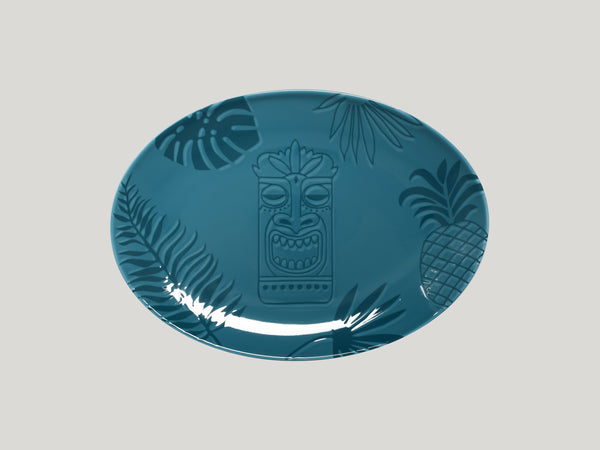 OVAL PLATTER, 12.6"L, 9.05"W, TURQUOISE_0