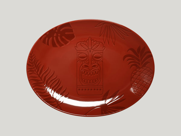 OVAL PLATTER, 14.15"L, 10.65"W, RED